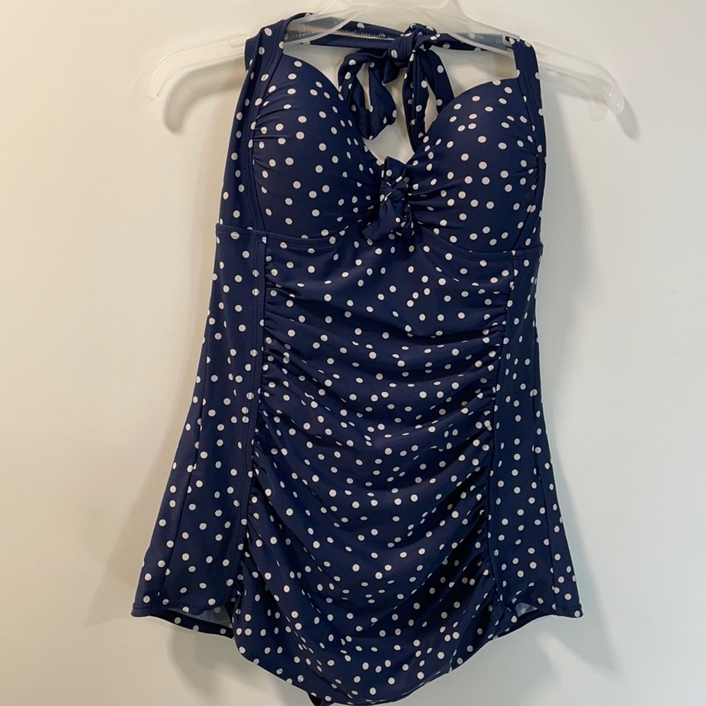 Merona medium size navy polkadot swimsuit